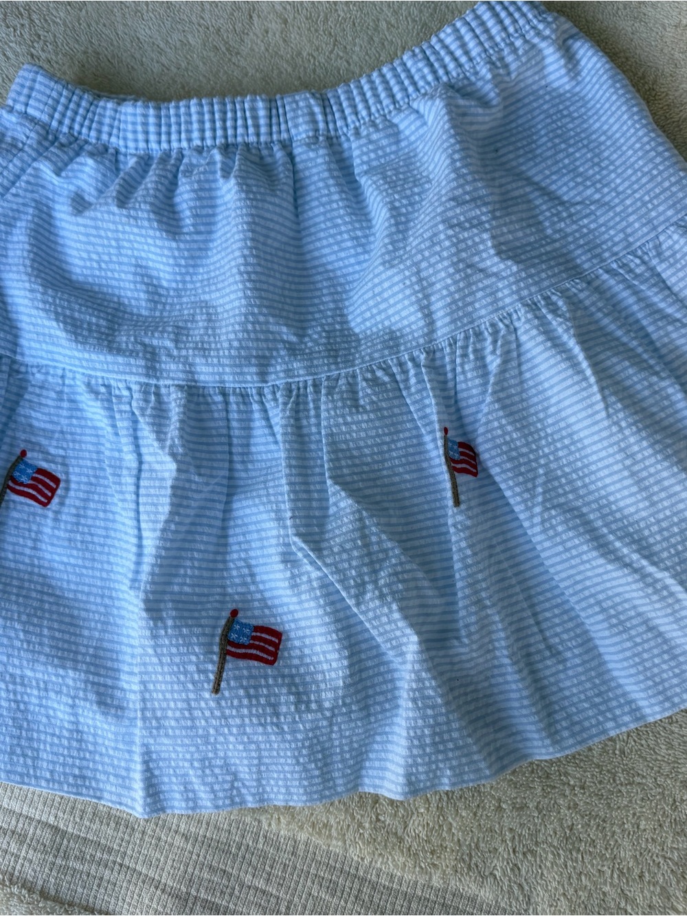 Little English Light Blue and White Striped girl skirt